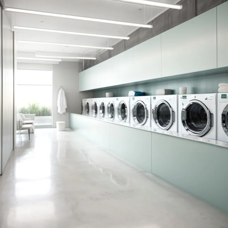 洗濯物を仕分けるスタッフ